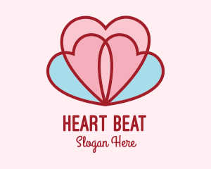 Lovely Lotus Hearts logo design