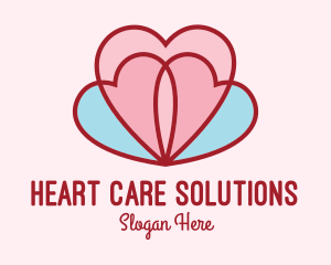 Lovely Lotus Hearts logo design