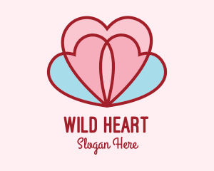 Lovely Lotus Hearts logo design