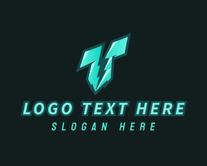 Letter T - Power Lightning Gaming logo design