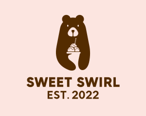 Soft Serve - Brown Bear Ice Cream logo design