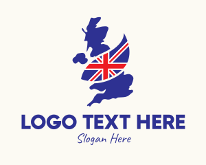 Scottish - United Kingdom Map Flag logo design