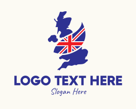 Royal Union Flag - United Kingdom Map Flag logo design
