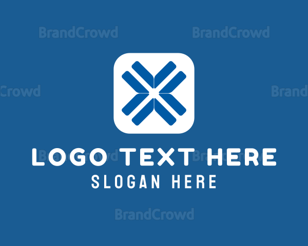 Blue Letter X Application Logo