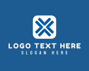Letter X - Blue Letter X Application logo design