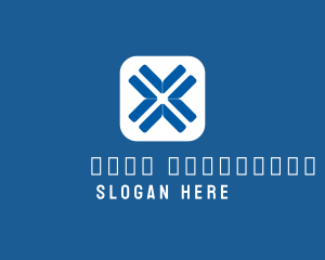 Blue Letter X Application  Logo