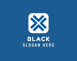 Blue Letter X Application  logo design