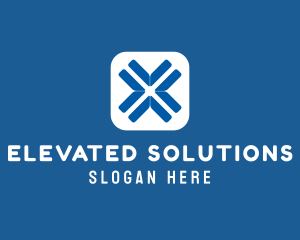 Blue Letter X Application  logo design