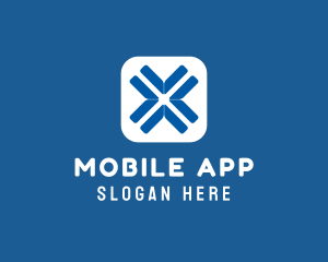 Commercial - Blue Letter X Application logo design