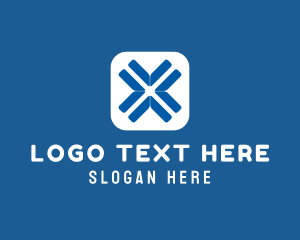 Square - Blue Letter X Application logo design