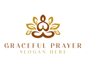 Praying - Yoga Meditation Therapy logo design