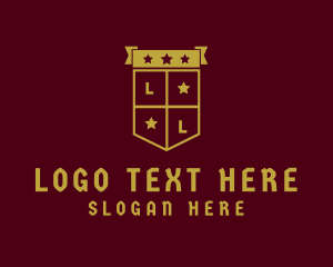 Library - Golden Club Shield logo design