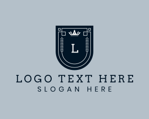 Lettermark - Shield Crown Crest logo design