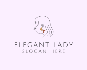 Lady Fashion Earring logo design
