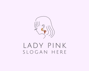 Lady Fashion Earring logo design