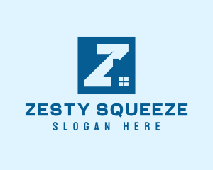 Blue Housing Letter Z logo design