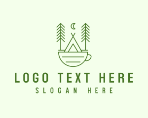 Caffeine - Green Tent Cafe logo design