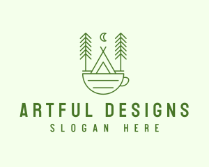 Green Tent Cafe logo design