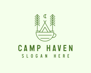 Tent - Green Tent Cafe logo design