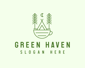 Green Tent Cafe logo design