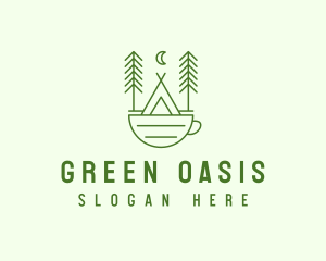 Green Tent Cafe logo design