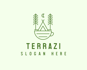 Green Tent Cafe logo design