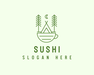 Green Tent Cafe logo design