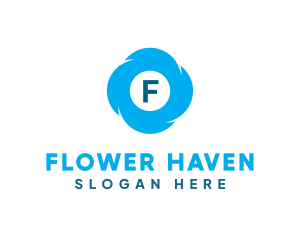 Modern Blue Flower logo design