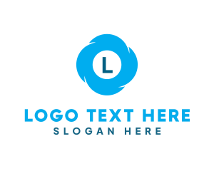 Facebook - Modern Blue Flower logo design