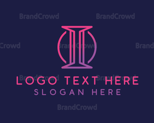 Gradient Modern Letter I Logo