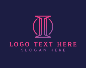Monoline - Gradient Modern Letter I logo design