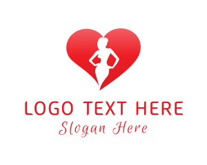 Valentine - Sexy Lady Heart logo design