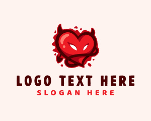 Adult - Bloody Devil Heart logo design