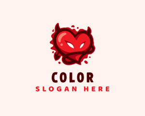 Black Devil - Bloody Devil Heart logo design