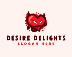 Temptation - Bloody Devil Heart logo design