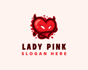 Evil - Bloody Devil Heart logo design