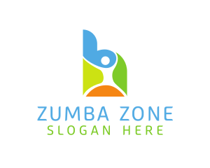 Zumba - Colorful H Person logo design