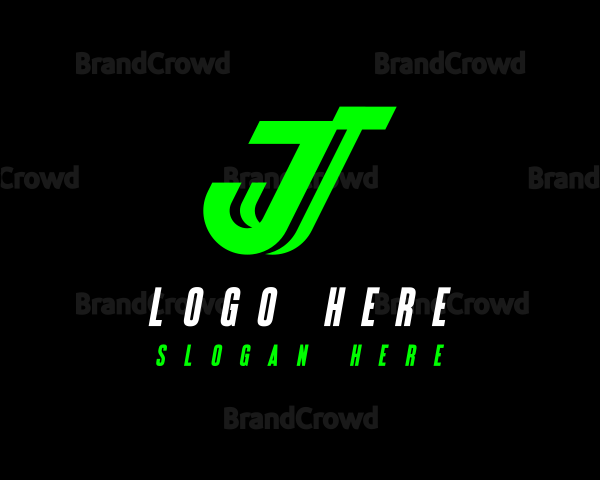Digital Neon Company Letter J Logo