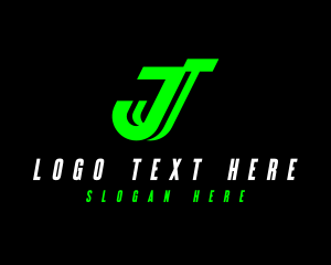 Geometric - Digital Neon Company Letter J logo design