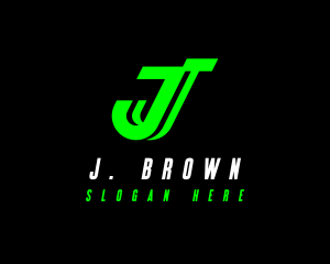 Digital Neon Company Letter J logo design