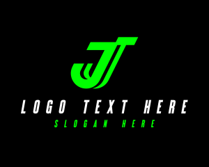 Digital Neon Company Letter J Logo