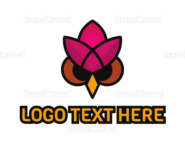 Lotus Owl Bird Logo