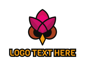 Owl - Lotus Owl Bird logo design