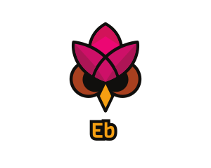 Organic - Lotus Owl Bird logo design