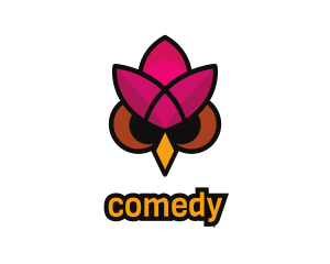 Botanist - Lotus Owl Bird logo design