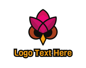 Lotus Owl Bird  Logo