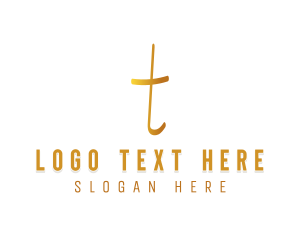 Handwriting - Minimalist Letter T logo design