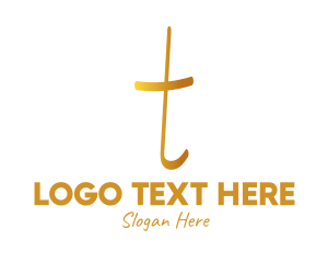 Lettering - Minimalist Letter T logo design