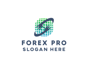 Forex - Pixel World Hands logo design