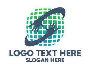 Foreign Exchange - Pixel World Hands logo design